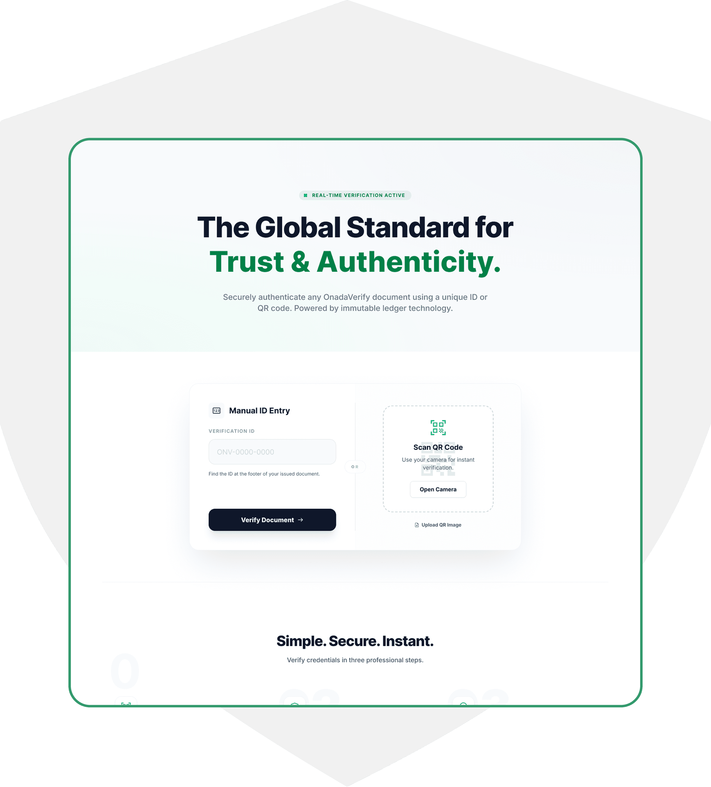 OnadaVerify public verification dashboard